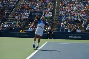 Roberto Bautista Agut beim Aufschlag