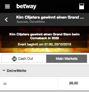 Betway Quote Clijsters Grand Slam