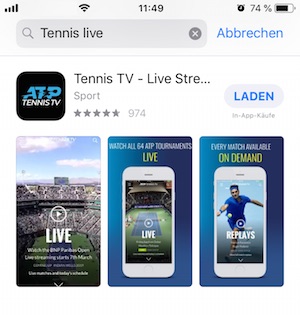 ATP Tennis Livestream App