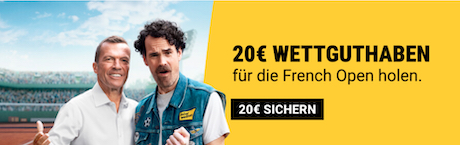 Interwetten Roland Garros Gratiswette 20 Euro gratis 2025